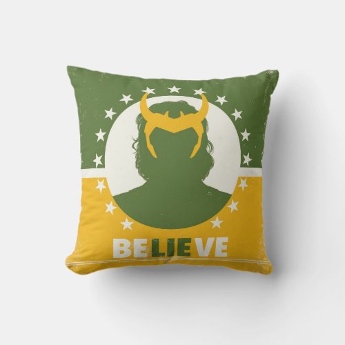 President Loki Believe Poster Throw Pillow