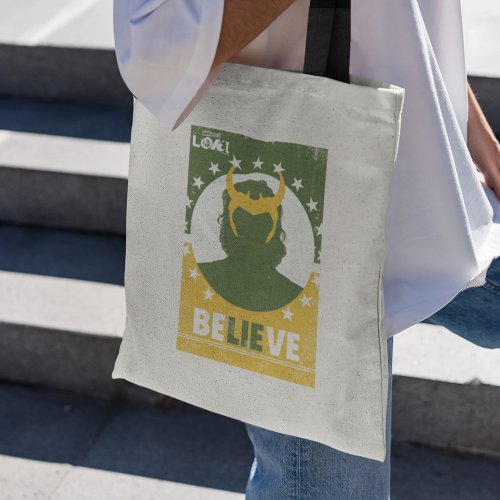 President Loki Believe Poster Tote Bag