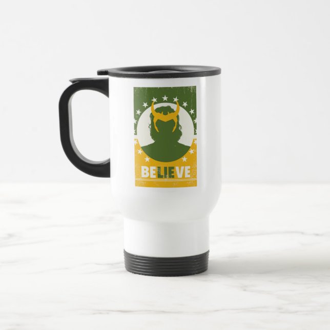 President Loki "Believe" Poster Travel Mug (Left)
