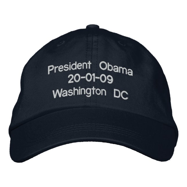 President Obama 20-01-09 Washington DC Embroidered Baseball Cap (Front)