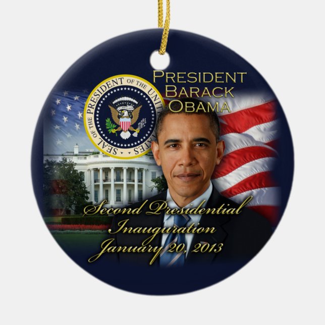 President Obama 2nd Inauguration Ceramic Ornament (Front)