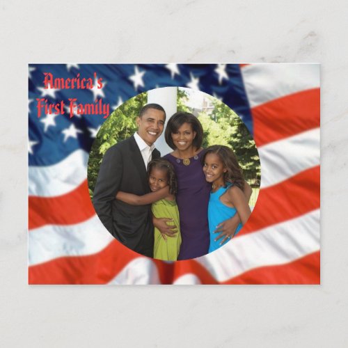 President Obama Americas First Family Photo Postcard