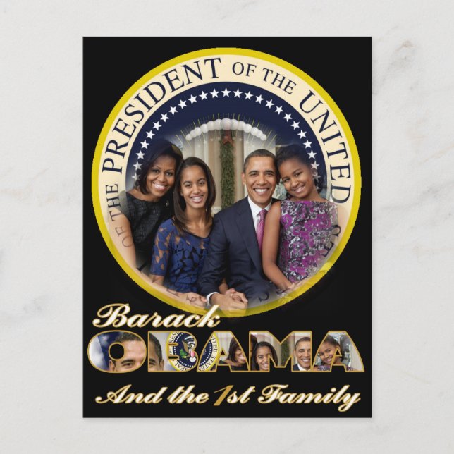 PRESIDENT OBAMA AND FRIST FAMILY POSTCARD (Front)