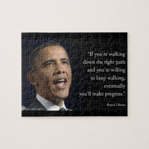 President Obama And "Make Progress" Quote Jigsaw Puzzle