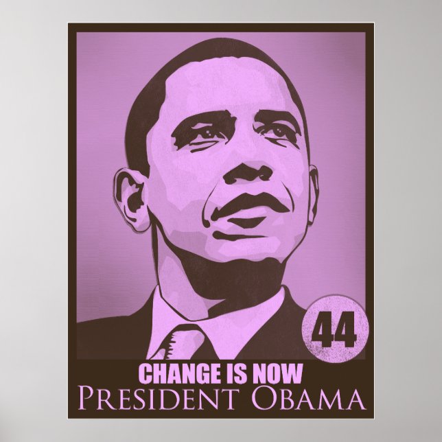 President Obama, Change is Now Pink Poster (Front)