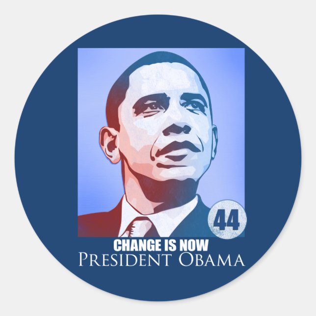 President Obama, Change is Now Sticker (Front)