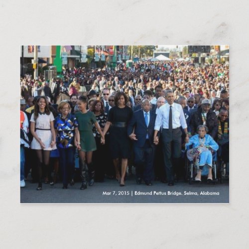 President Obama Edmund Pettus Bridge Selma Postcard