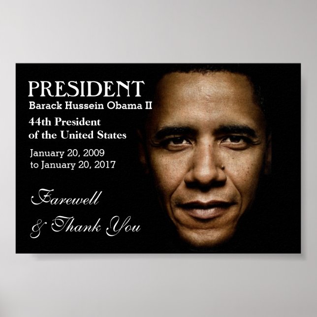 President Obama Farewell & Thank You Poster (Front)