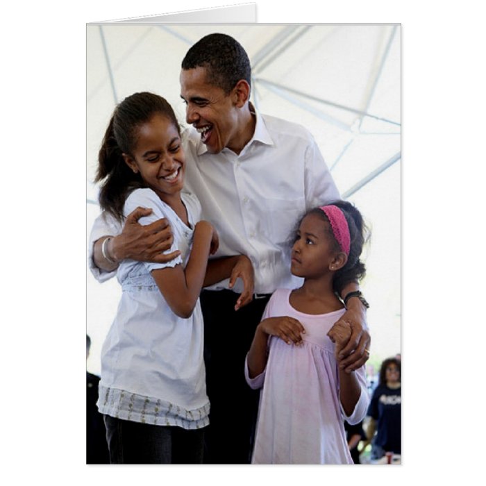 President Obama Father & Daughters Blank Cards