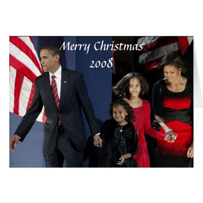 President Obama First Family Christmas 2008 Card