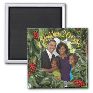 President Obama First Family Christmas 2008 Magnet