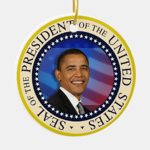 President Obama First Family January 21 2013 Ceramic Ornament