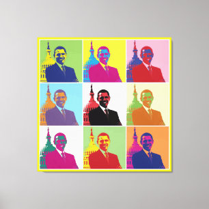 President Obama Funky Modern Pop Art Canvas Print