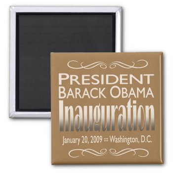 President Obama Inauguration Magnet (tan) by thebarackspot at Zazzle