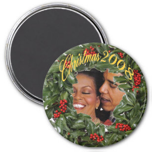 President Obama & Michelle Christmas 2008 Keepsake Magnet