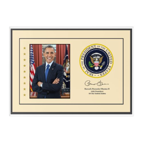 President Obama Official Photo Seal and Signature Acrylic Print