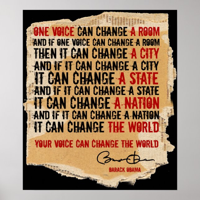 PRESIDENT OBAMA-ONE VOICE POSTER (Front)