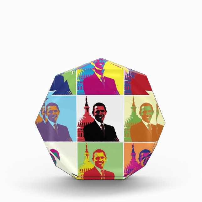 President Obama Pop Art Acrylic Award (Front)