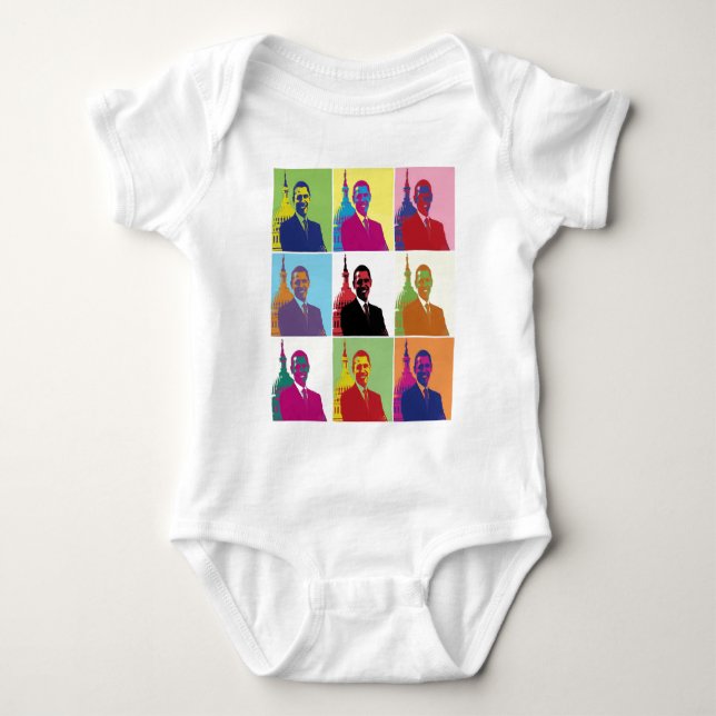 President Obama Pop Art Baby Bodysuit (Front)
