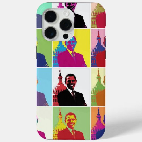 President Obama Pop Art iPhone 15 Pro Max Case