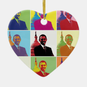 President Obama Pop Art Ceramic Ornament