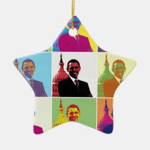 President Obama Pop Art Ceramic Ornament