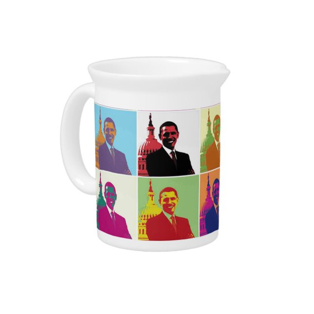 President Obama Pop Art Drink Pitcher (Left)