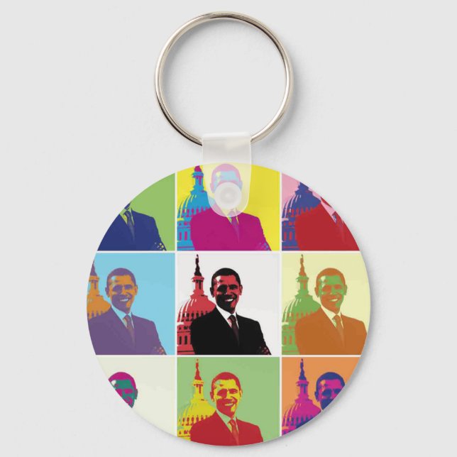President Obama Pop Art Keychain (Front)