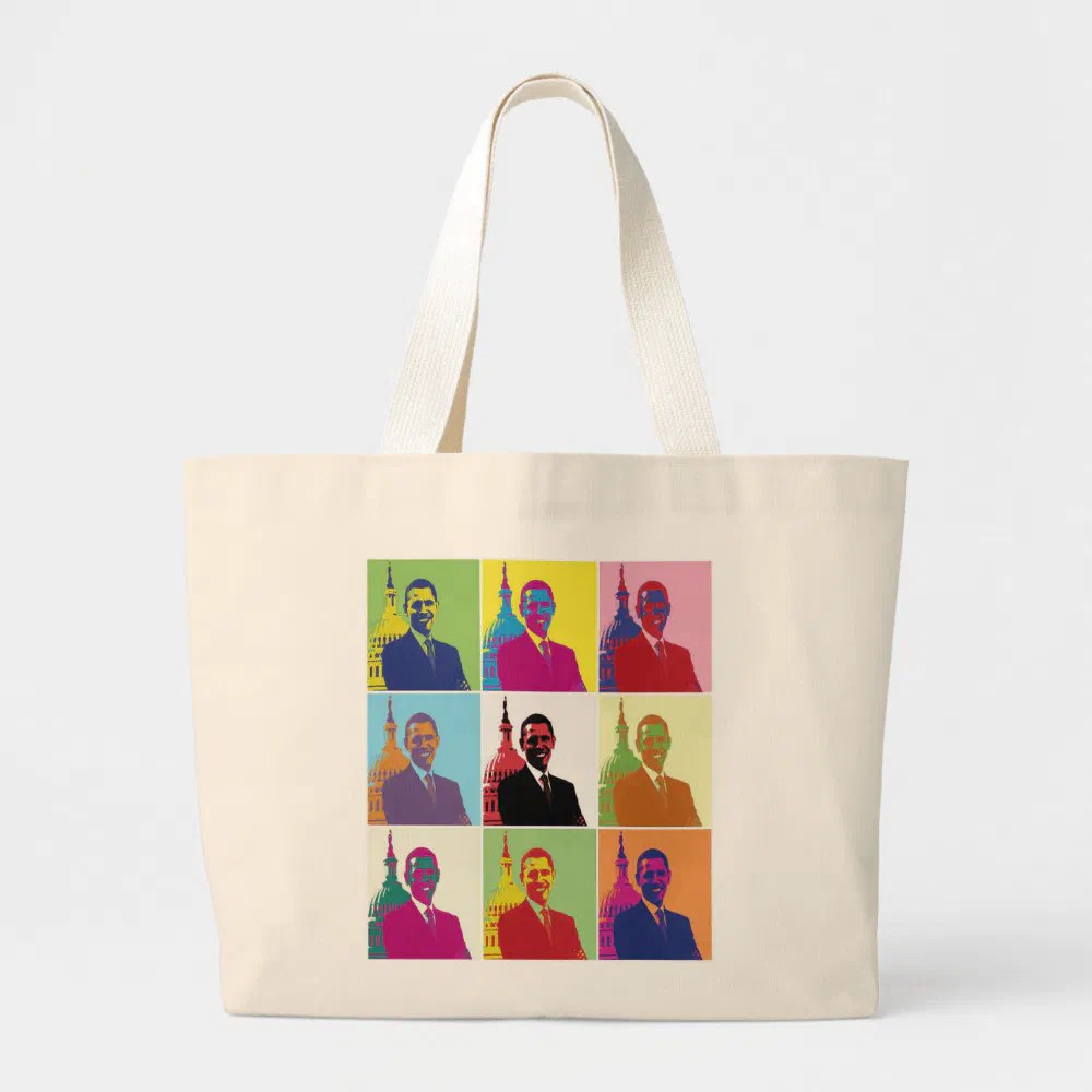 President Obama Pop Art Large Tote Bag