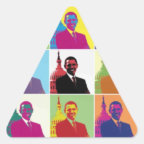 President Obama Pop Art Triangle Sticker