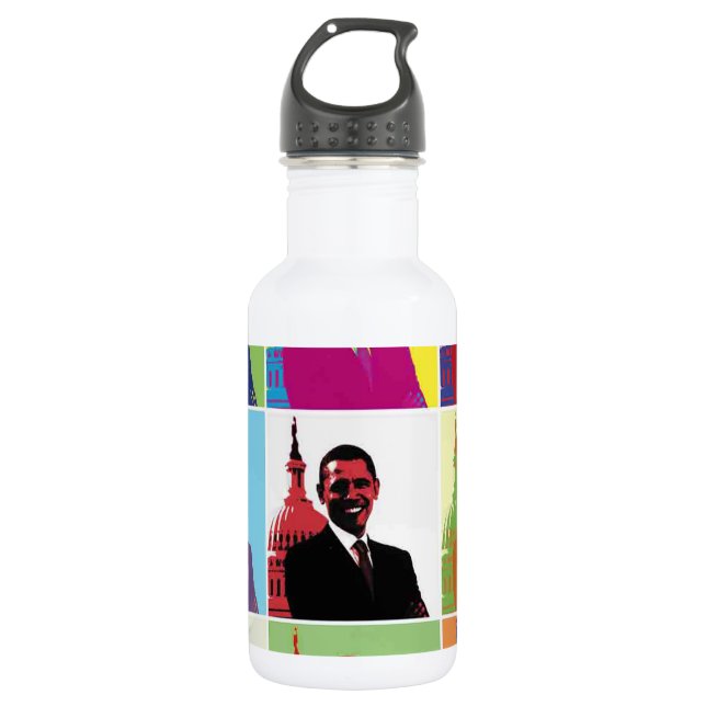 President Obama Pop Art Water Bottle (Front)