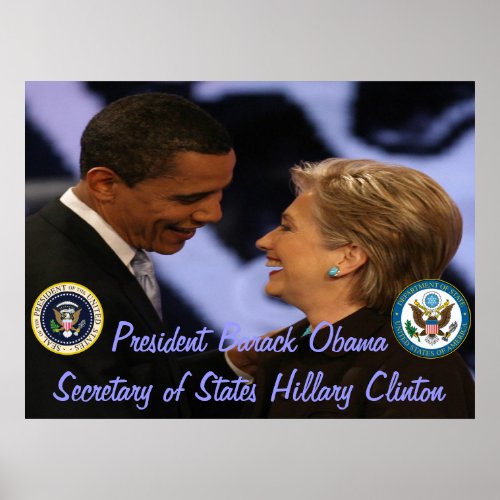 President Obama Secretary of States Clinton Gifts Poster