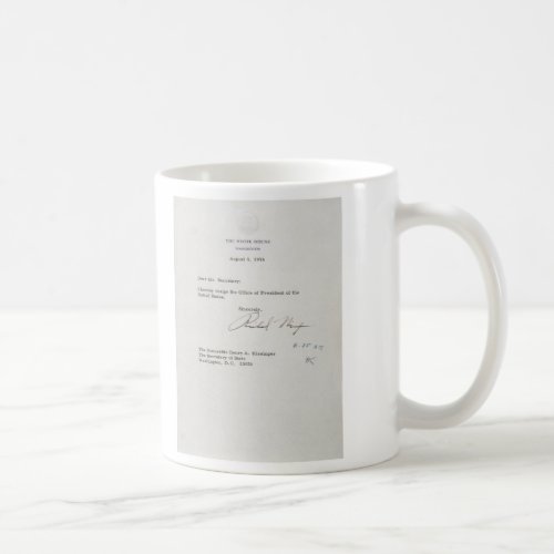 President Richard M Nixon Resignation Letter Coffee Mug