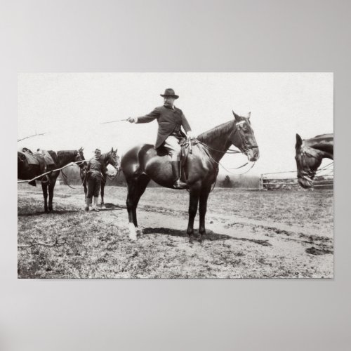 President Roosevelt Horseback Riding _ 1907 Poster