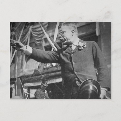President Roosevelt Pointing Vintage Stereoview Postcard