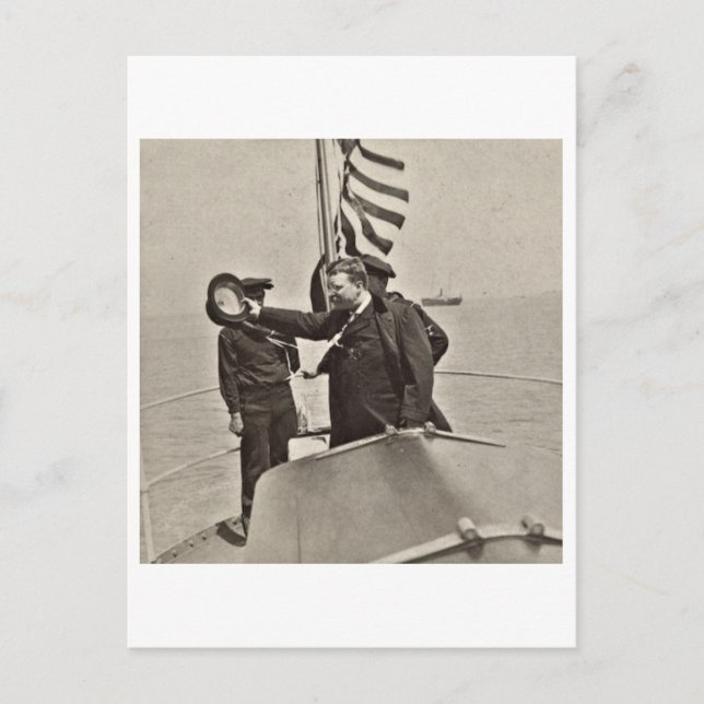 President Teddy Roosevelt on Algonquin Bull Moose Postcard (Front)