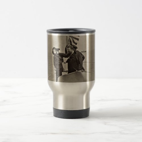 President Teddy Roosevelt on Algonquin Bull Moose Travel Mug