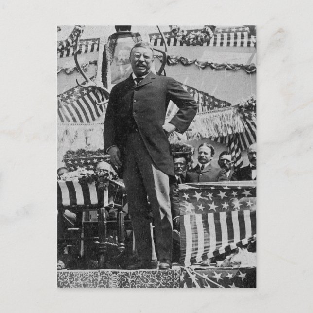 President Theodore Roosevelt in Wyoming Postcard (Front)