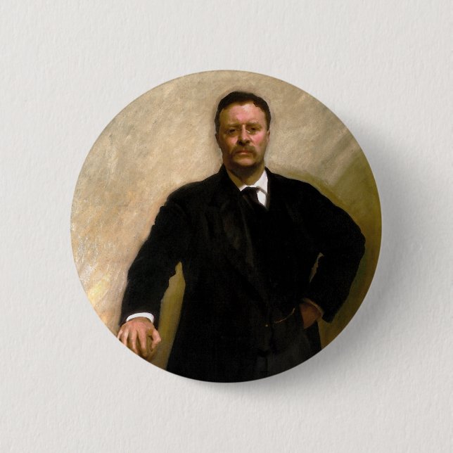 President Theodore Roosevelt John Singer Sargent Button (Front)