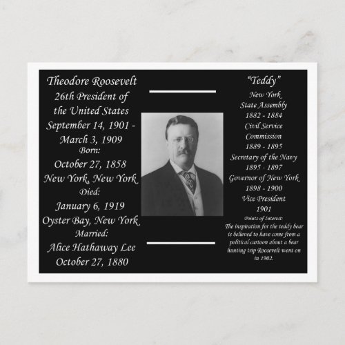 President Theodore Roosevelt Postcard