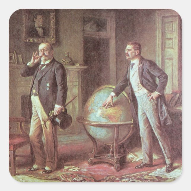 President Theodore Roosevelt Square Sticker (Front)