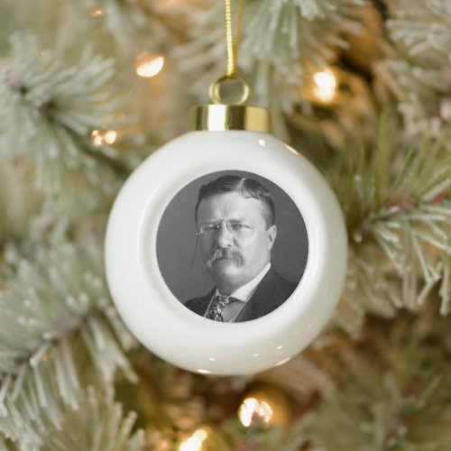 President Theodore Teddy Roosevelt Republican Ceramic Ball Christmas Ornament