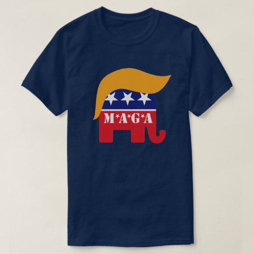 President Trump 2020 GOP Elephant Hair Logo MAGA T_Shirt