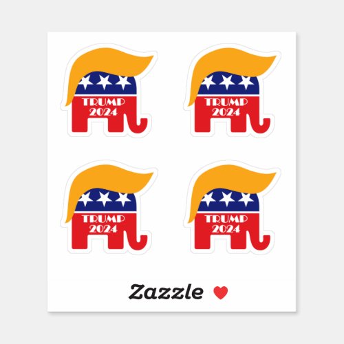 President Trump 2020 GOP Republican Elephant Hair Sticker