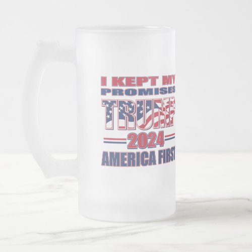 President Trump 2024 Frosted Glass Beer Mug
