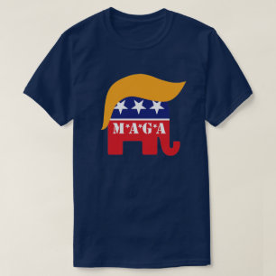 President Trump 2024 GOP Elephant Hair Logo MAGA T-Shirt