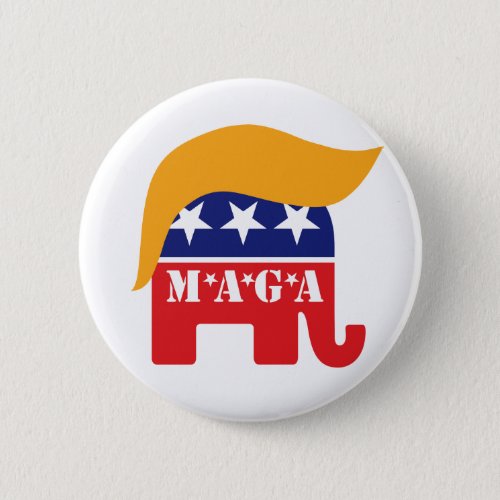 President Trump 2024 GOP Elephant Hair MAGA Button