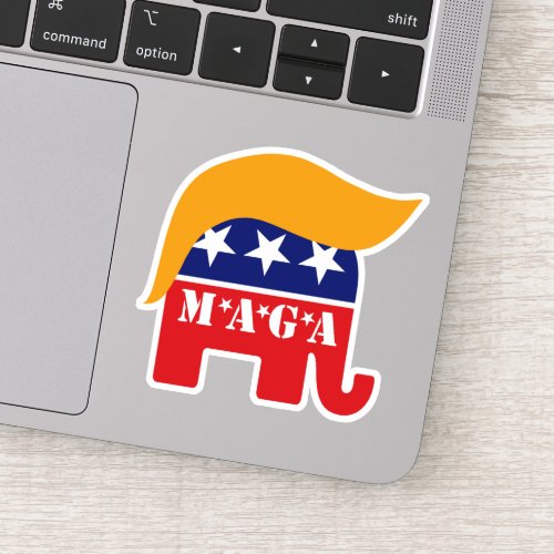 President Trump 2024 GOP Elephant Hair MAGA Sticker