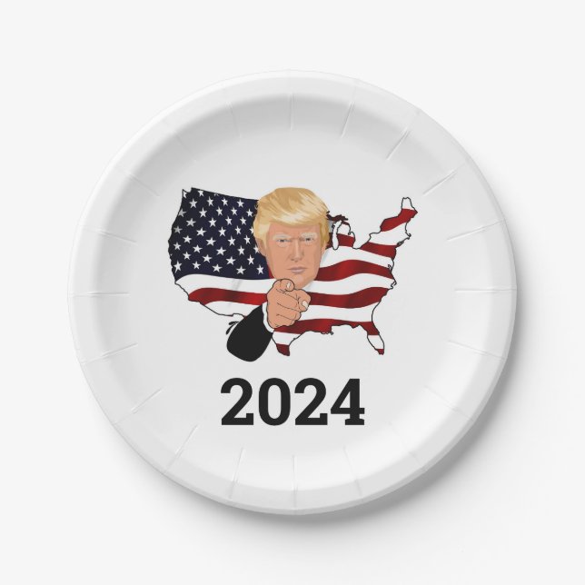 President Trump 2024 party plates. Paper Plates (Front)