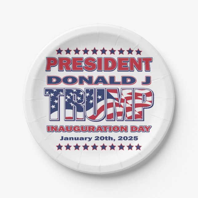 President Trump 2025 Inauguration Paper Plates (Front)